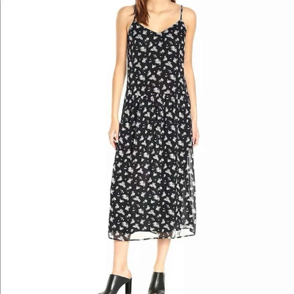 Vince Women’s Silk Slip Midi Floral Dress Size S Boho Hippie Preppy